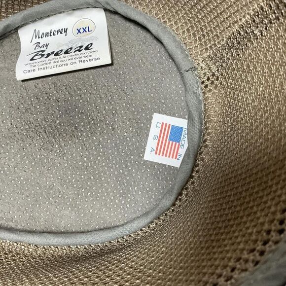 Monterey Bay Breeze Hat Mens L Gray Suede Mesh Breeze Mesh Sun Outback Style - Picture 8 of 9